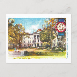 Postale Capitole vintage de Caroline du Nord avec carte po