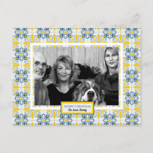 Postale Carreaux portugais Photo Cadre de Noël Carte famil