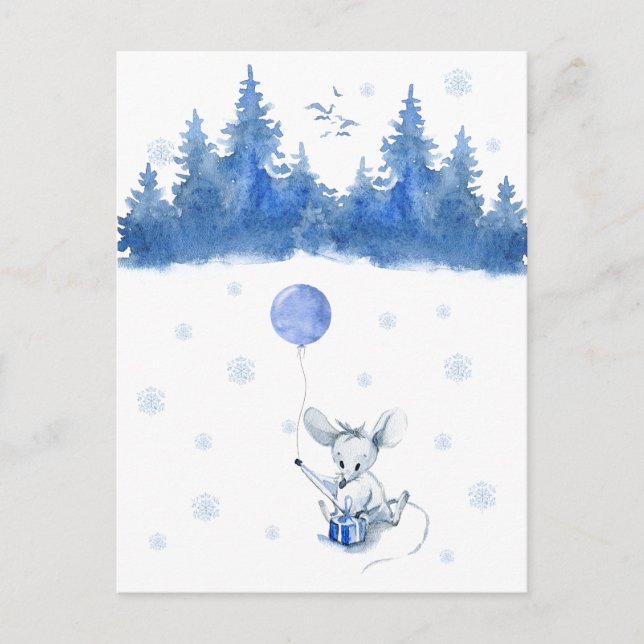 Postale Carte (10,8 x 14,2 cm) - Birthday Mouse (Devant)