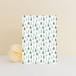 Postale Carte (10,8 x 14,2 cm) - Christmas Trees Pattern