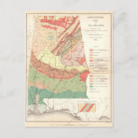 Carte agricole vintage de l'Alabama (1882)