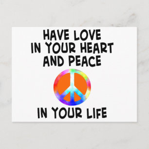 Postale carte amour et paix