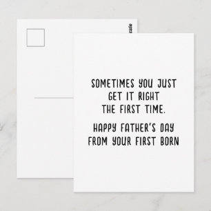 Postale Carte amusante de Fête des Pères pour fils ou fill