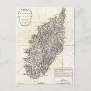 Postale Carte ancienne de Corse (1794)