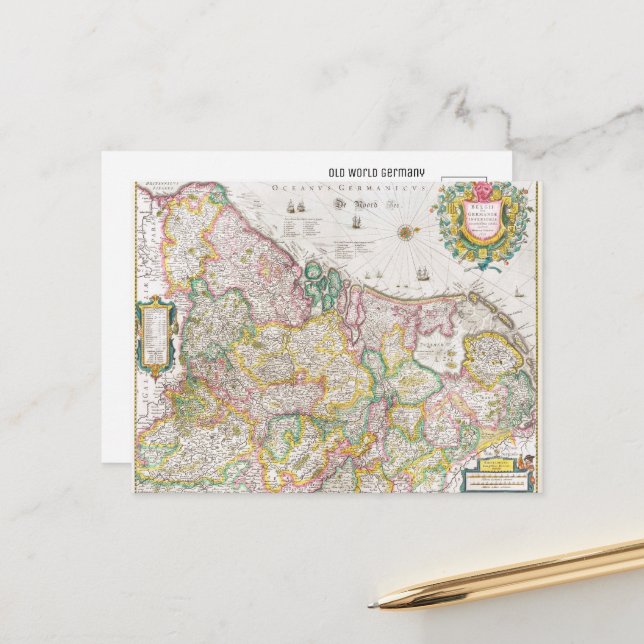 Postale Carte ancienne de l'Allemagne (Devant/Arrière en situation)