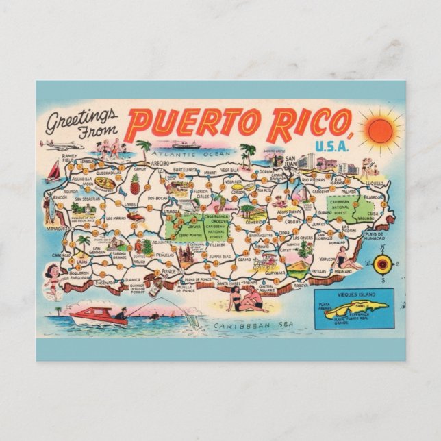 Postale Carte ancienne de Porto Rico (Devant)