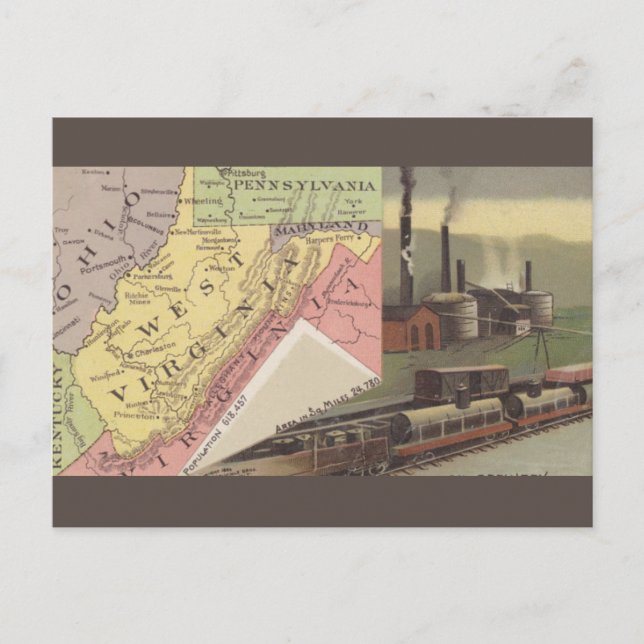 Postale Carte ancienne de Virginie-Occidentale (Devant)