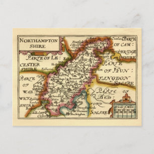 Postale Carte ancienne du comté de Northamptonshire en Ang