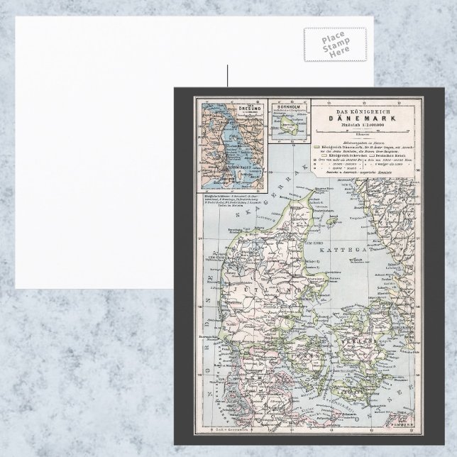 Postale Carte ancienne du Danemark, Danmark en danois, 190 (Créateur téléchargé)