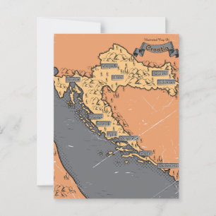 Postale Carte ancienne vintage de Croatie