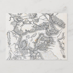 Postale Carte antique de Boston 1775-1776