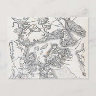Postale Carte antique de Boston | 1775-1776