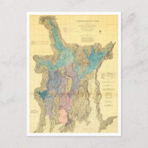 Postale Carte antique de la baie de Narragansett