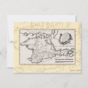 Postale Carte antique de la péninsule de Crimée