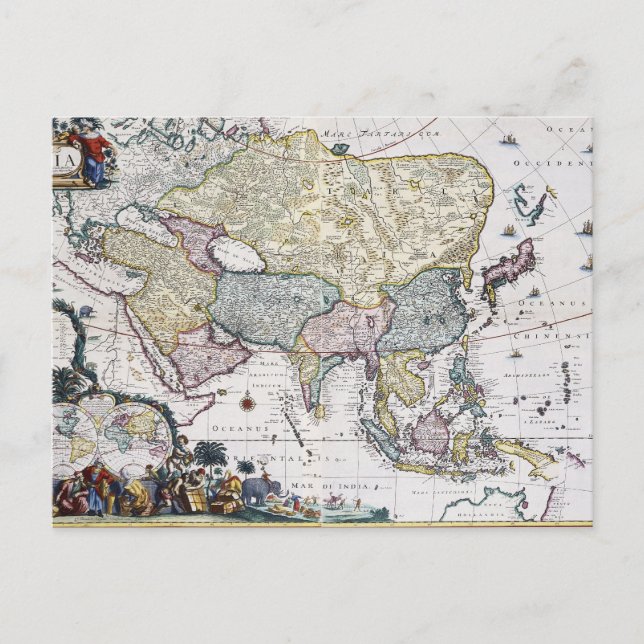 Postale Carte antique de l'Asie | 1696 (Devant)