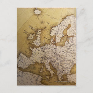 Postale Carte antique de l'Europe. Vieux monde.