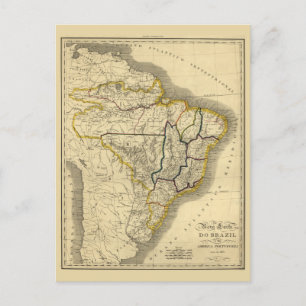Postale Carte antique du Brésil en 1821