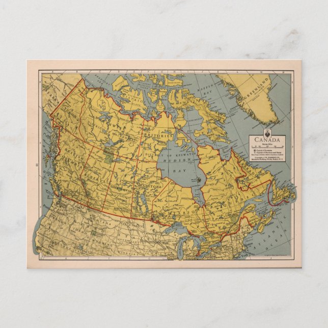 Postale Carte antique du Canada (Devant)