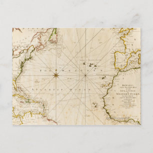 Postale Carte antique du monde
