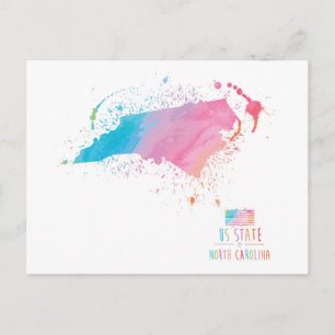 Postale Carte aquarelle   Caroline du Nord