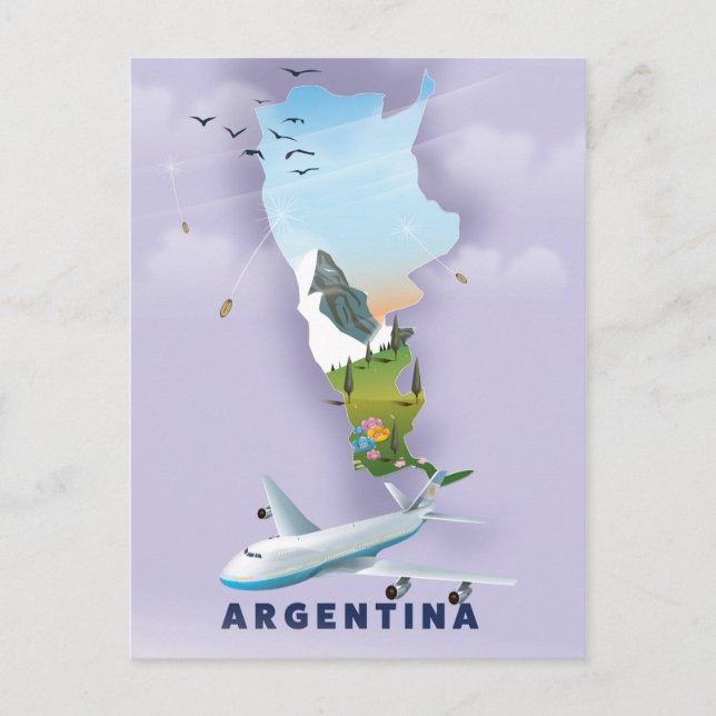 Postale Carte Argentine poster Voyage (Devant)