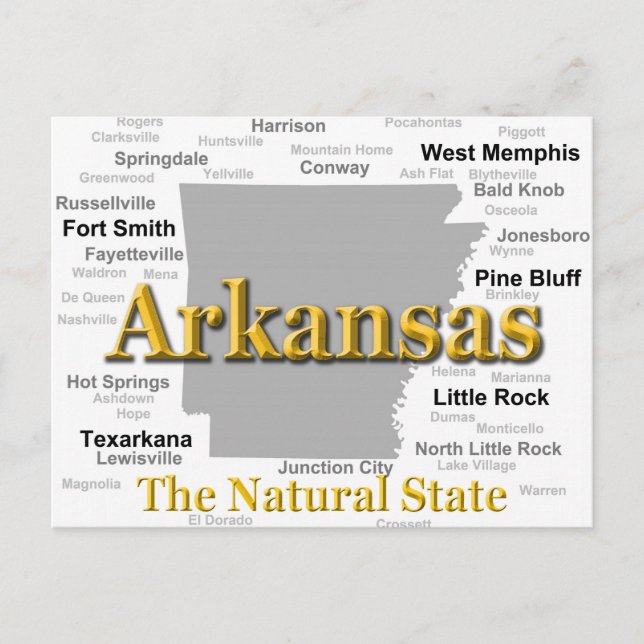 Postale Carte Arkansas Silhouette (Devant)