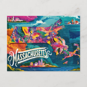 Postale Carte Art du Massachusetts