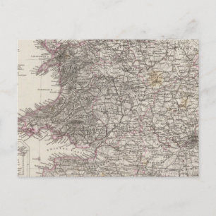 Postale Carte Atlas d'Angleterre