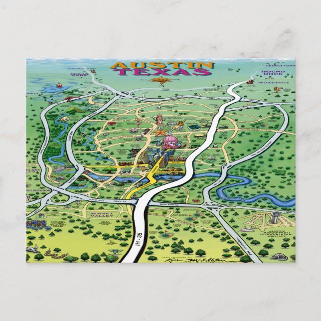 Postale Carte Austin (Devant)