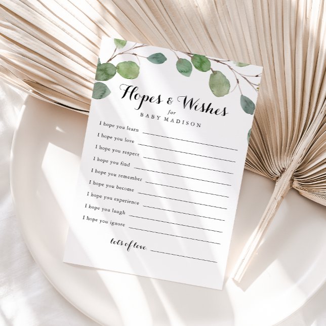 Postale Carte Baby shower de Foliage Vert (Créateur téléchargé)