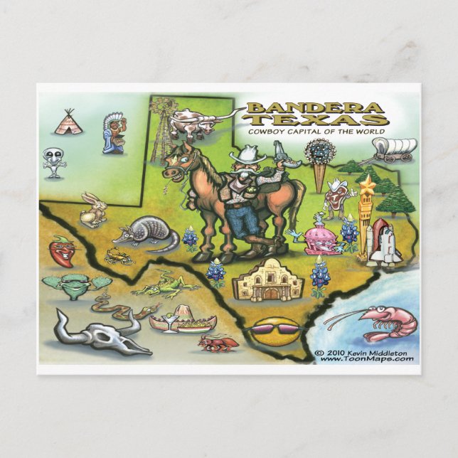 Postale Carte Bandera TEXAS (Devant)