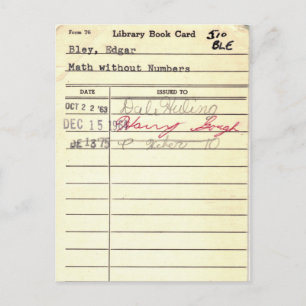 Postale Carte Bibliothèque 510 Math Sans Numéros