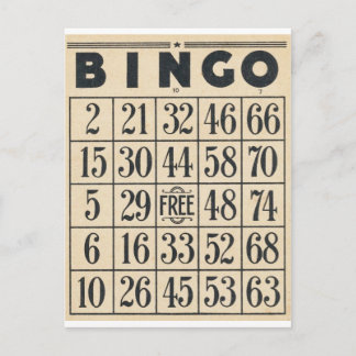 Postale Carte Bingo vintage