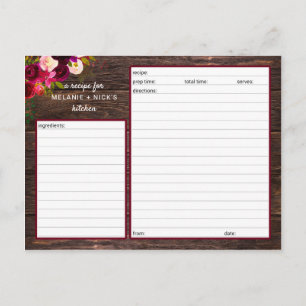 Postale Carte Boho Rustic Recette