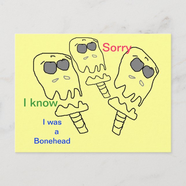 Postale Carte Bonehead SORRY (Devant)