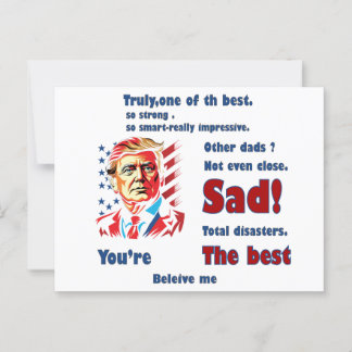 Postale carte cadeau de fête des pères trump
