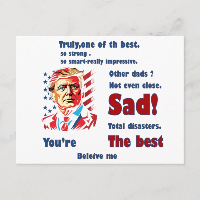 Postale carte cadeau de fête des pères trump (Devant)
