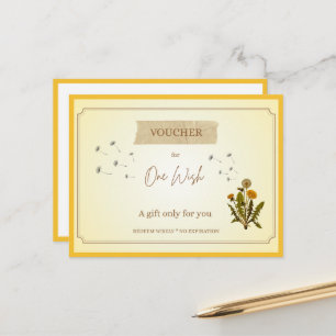 Postale Carte cadeau drôle 'Un Vœu'