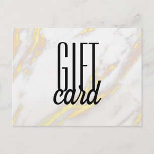 Postale Carte Cadeau Lettre Noire Poussière Dorée Marbre B