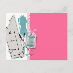Postale Carte cadeau mannequin habillage motif couture cou
