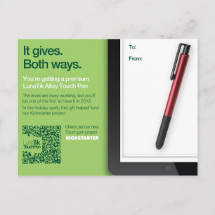 Postale Carte cadeau Stylo tactile LunaTik - Alloy