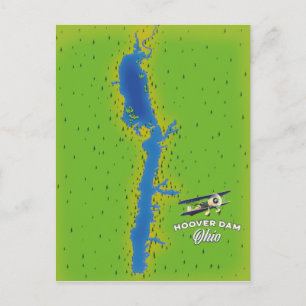 Postale Carte cartographique de l'Ohio du barrage Hoover