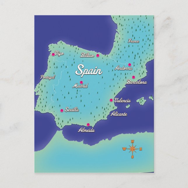 Postale Carte Classique De L'Espagne (Devant)