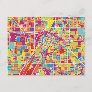 Postale Carte colorée de Las Vegas, Nevada