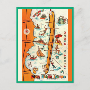 Postale Carte colorée de Long Beach Island 