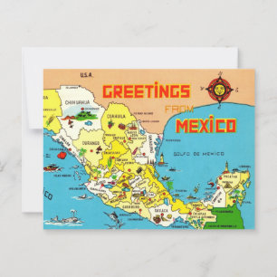 Postale Carte colorée du Mexique