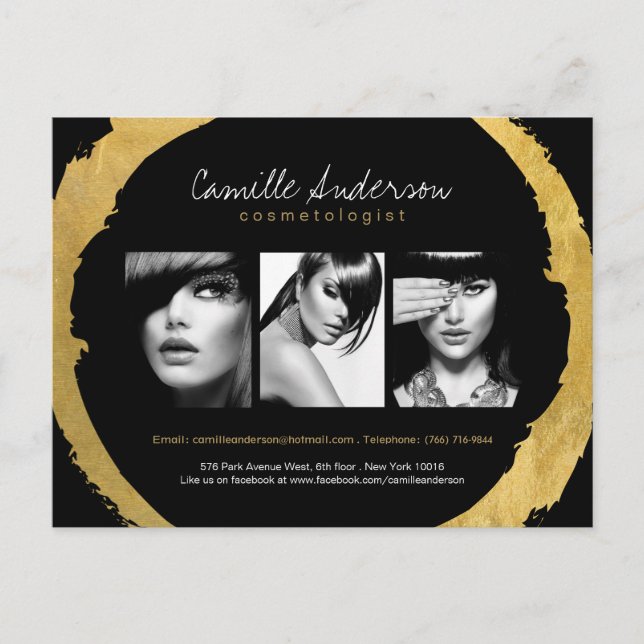Postale Carte comp d'art moderne Gold et Black Maquillage (Devant)