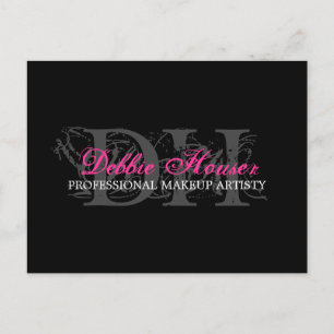 Postale Carte comp de maquillage rose et noir chaud