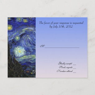 Postale Carte d'acceptation mariage, van gogh starry night