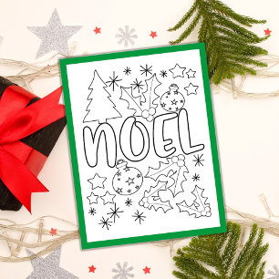 Postale Carte d'activité de Noël de la page de coloriage d
